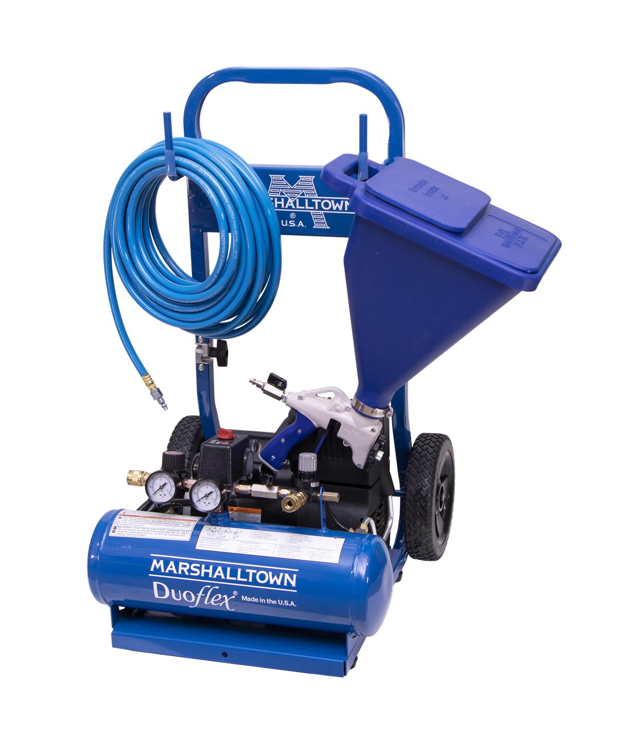 Marshalltown DuoFlex Compressor, Hopper Gun, Hopper, and Hose